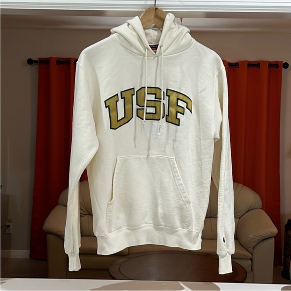 VTG 90s Champion USF Hooded Collegiate Sweatshirt Size S - Picture 1 of 7